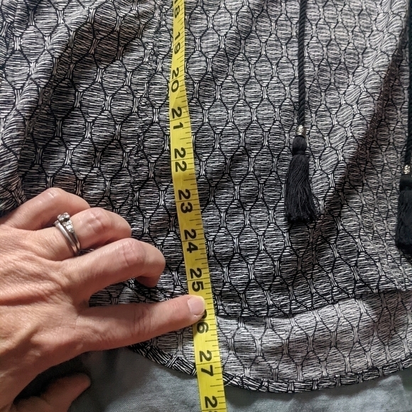 ANTHROPOLOGIE Daniel Rainn Bohemian Tunic Blouse Tassels in Black and White S - Picture 11 of 13